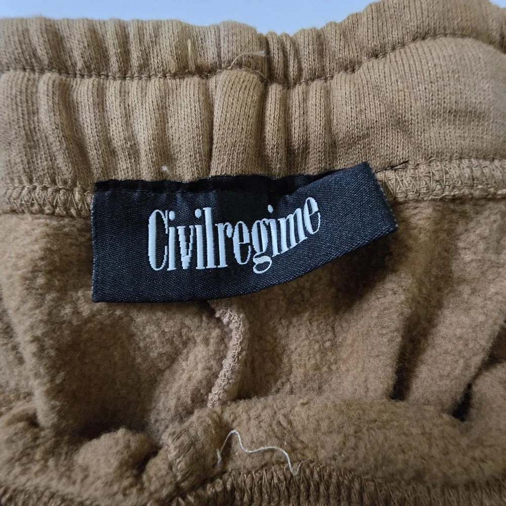 Civil Regime All Day Sweat Shorts Men L‎ Brown Tie Dye Fleece Elastic Waist